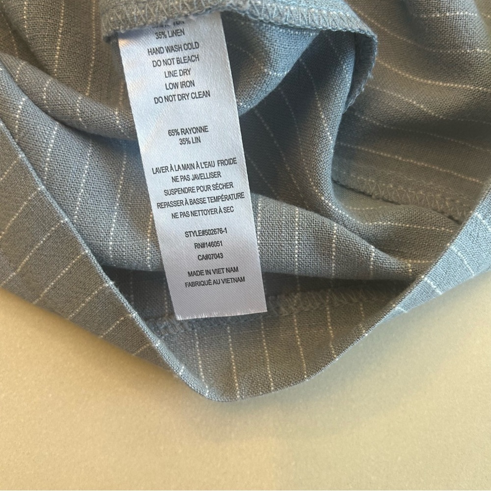 Monteau Striped Blue Button-Down Mini Dress - Picture 6 of 6